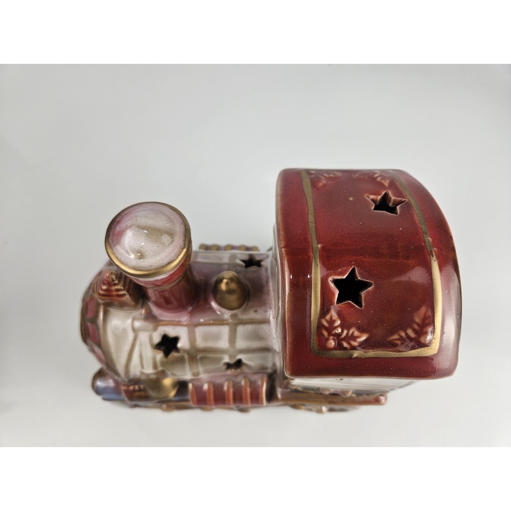 Vintage 3 Piece Stoneglaze Train Christmas Collection‎ Santa Snowmen Stars - Picture 4 of 13